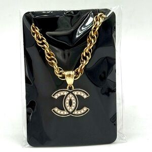 Upcycled Chanel Pendant Necklace - Authentic, Stamped - Gold